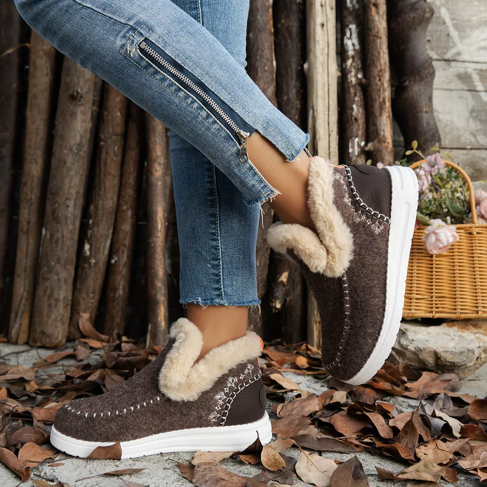 Cozy Fur-Trimmed Slip-Ons, image 6