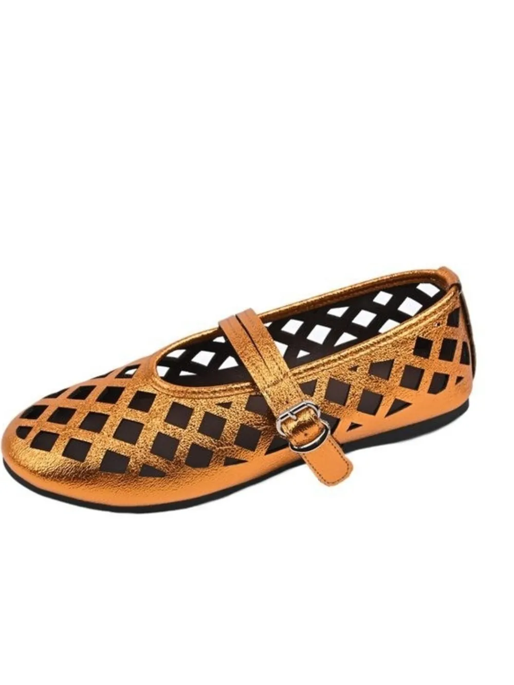 Cutout Round Toe Flats Sandals, image 3