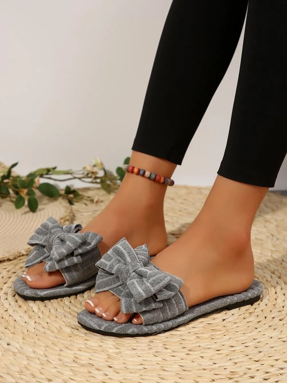 Bow Knot Open Toe Slippers, image 9