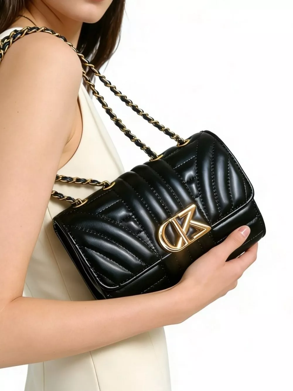Quilted PU Leather Shoulder Bag, image 5