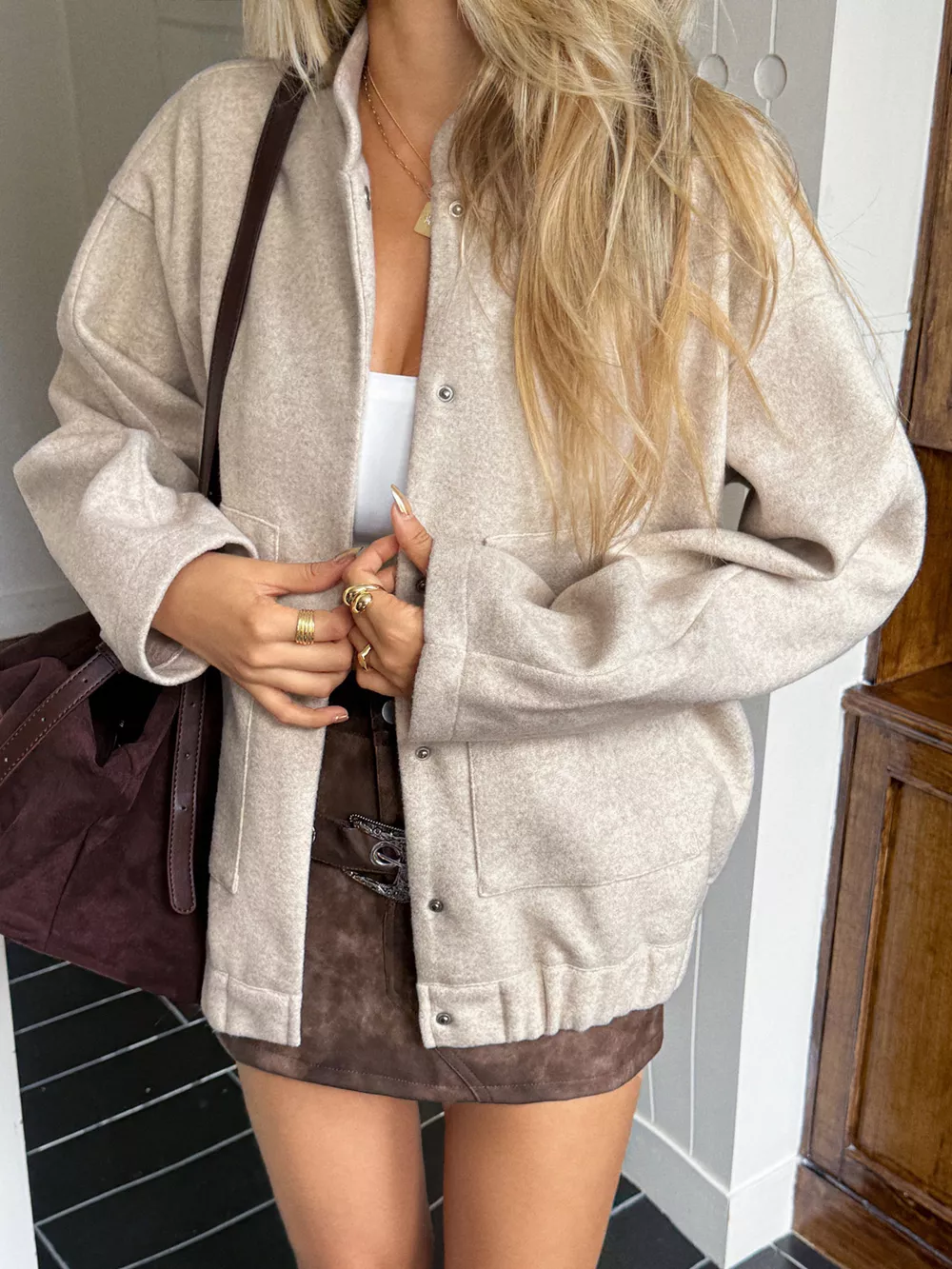 Snap Down Dropped Shoulder Jacket, image 3