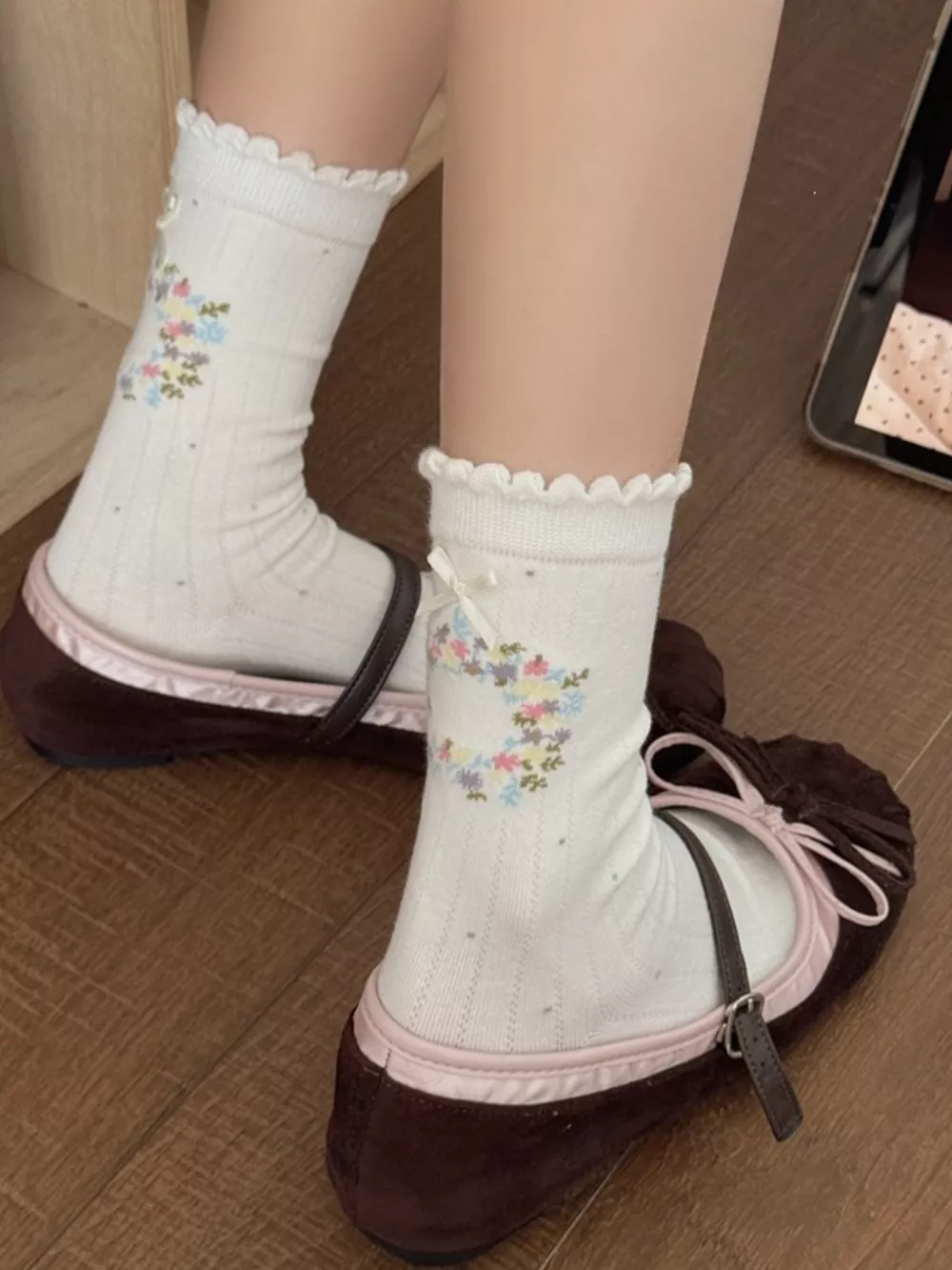 Floral Crew Socks, image 9