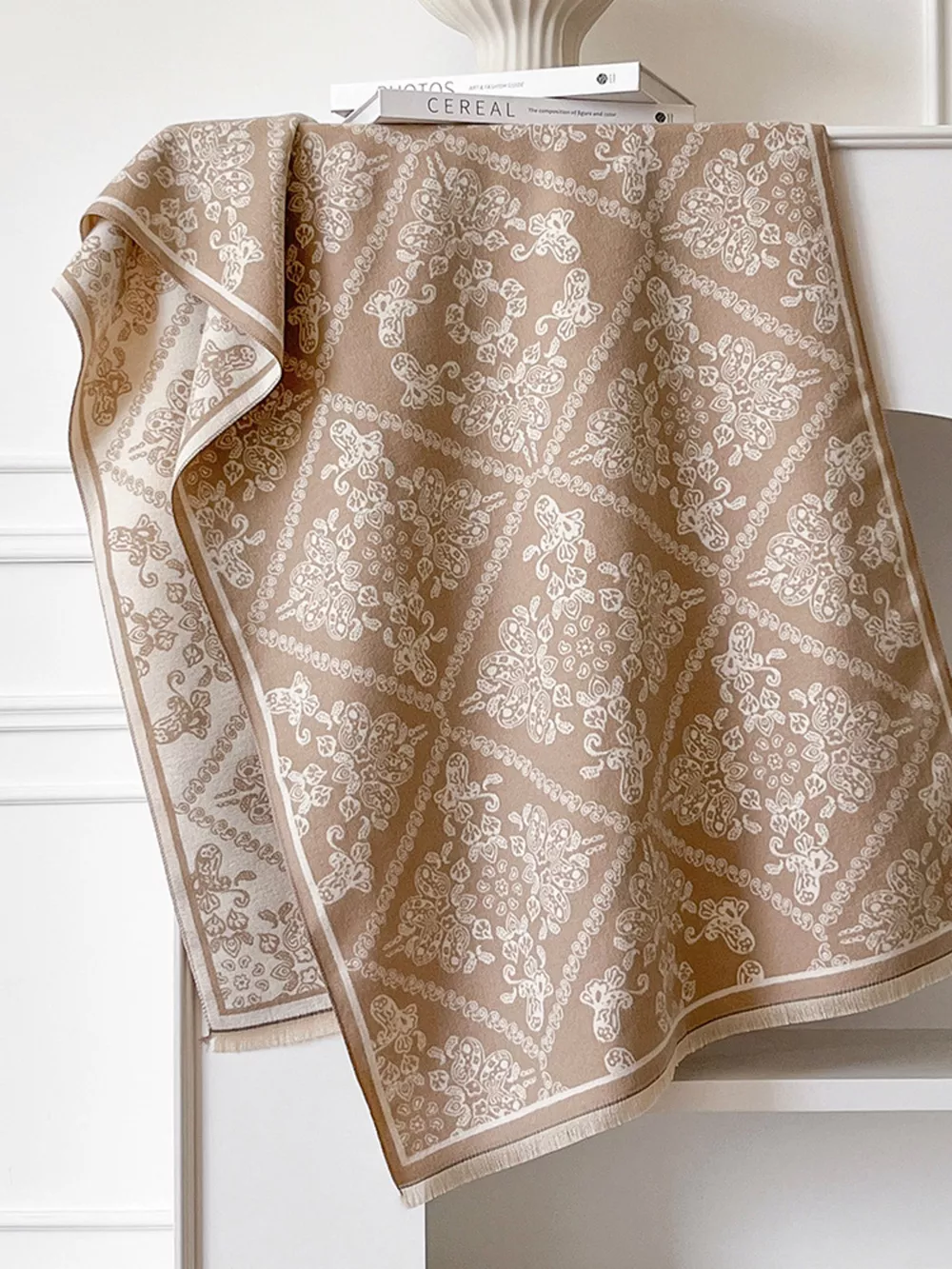 Raw Hem Knitted Scarf, image 3
