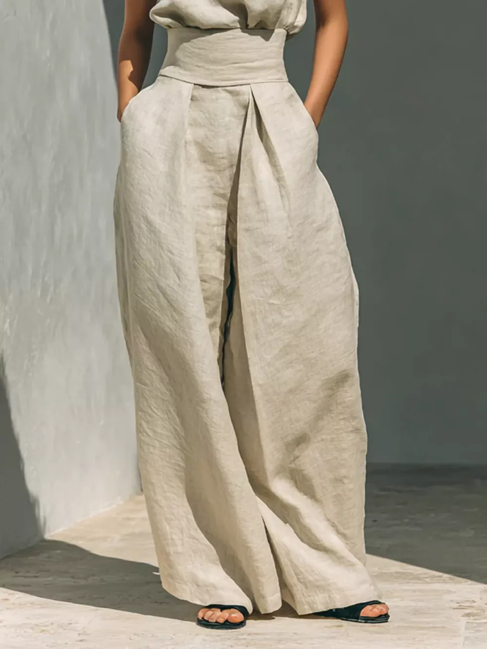 Turtleneck Sleeveless Top and Pants Set, image 4