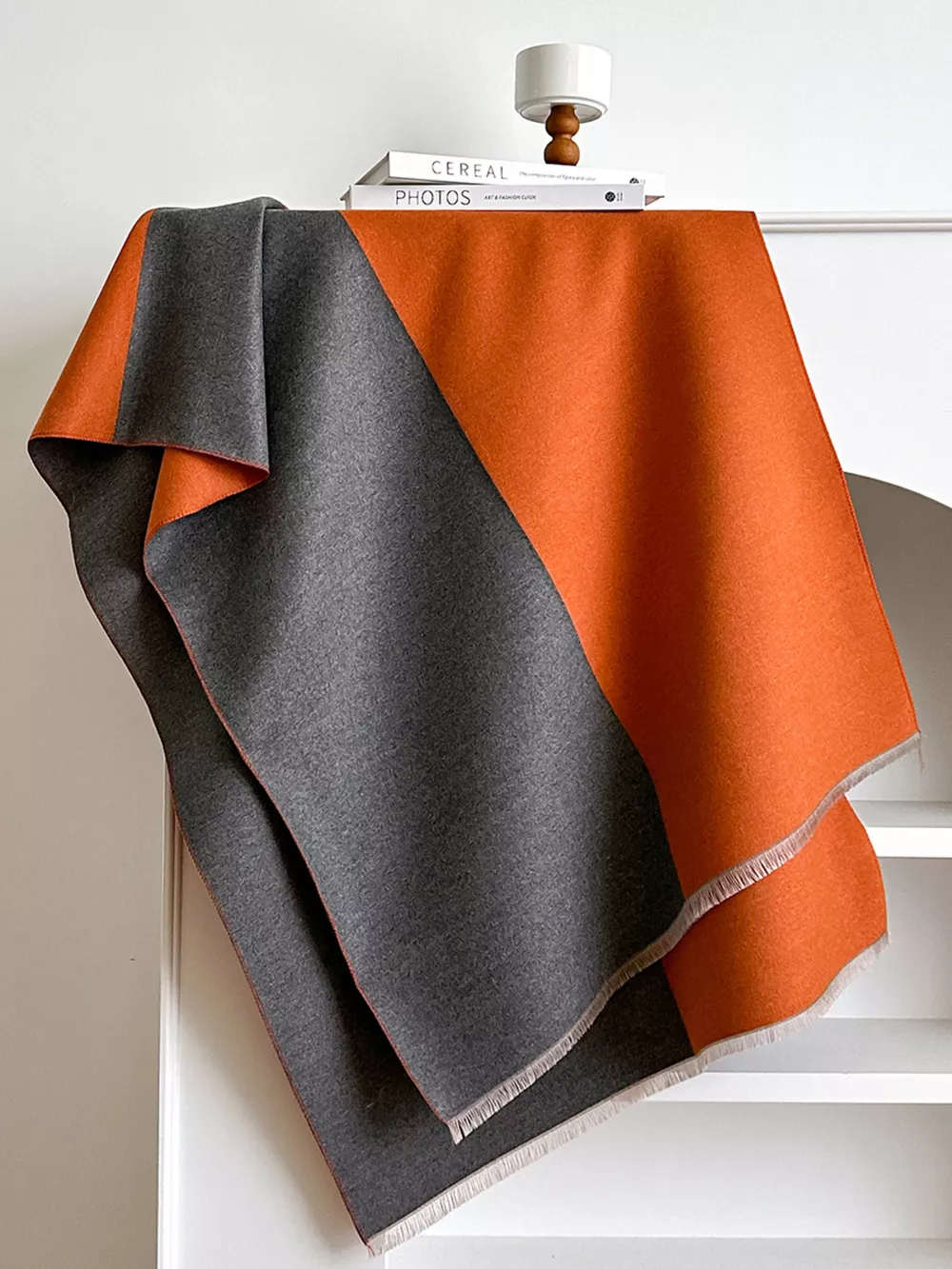 Two-Tone Raw Hem Scarf, image 13