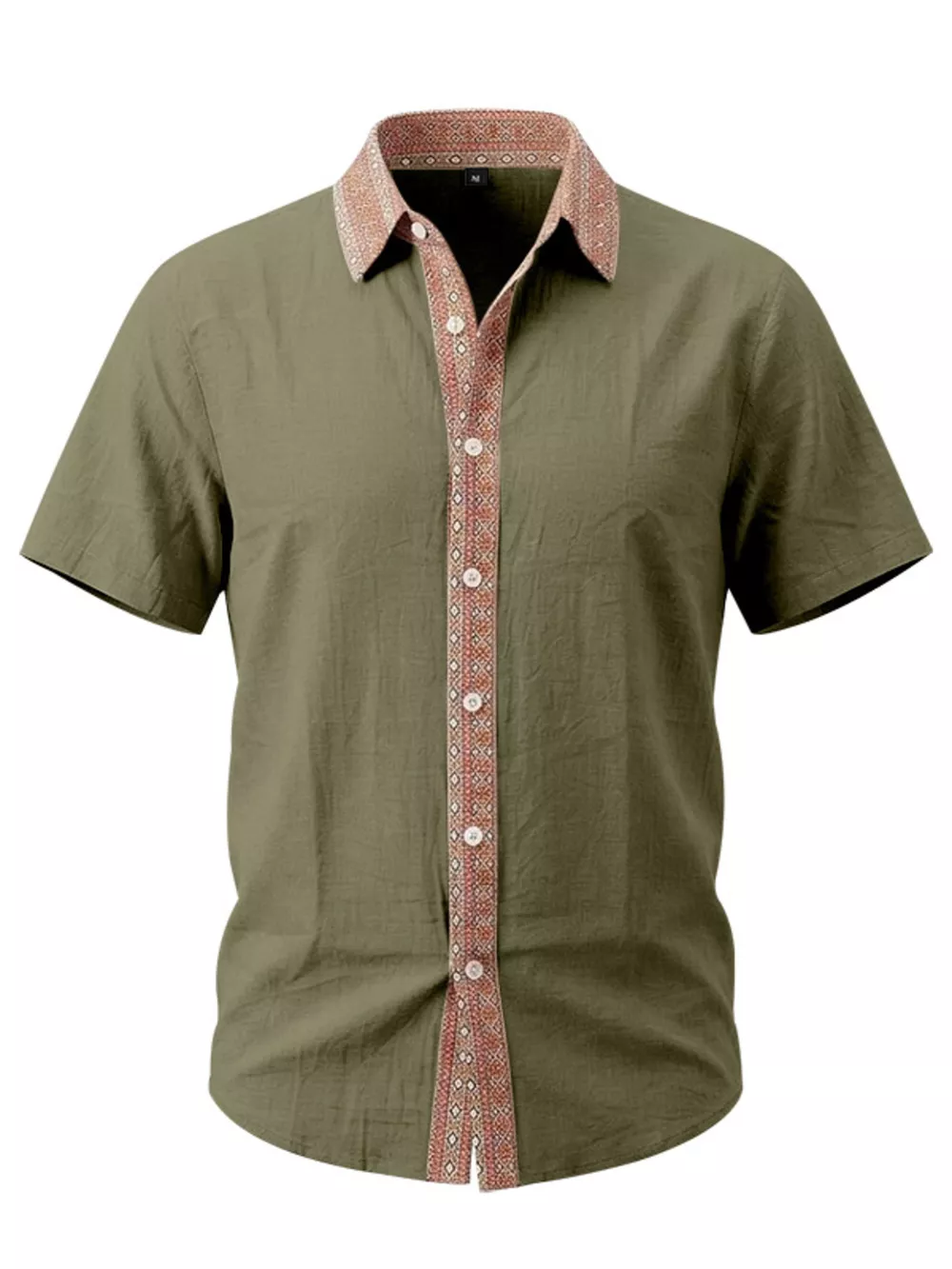 Men's Full Size Casual Short Sleeve Linen Shirt Plus Size, image 12