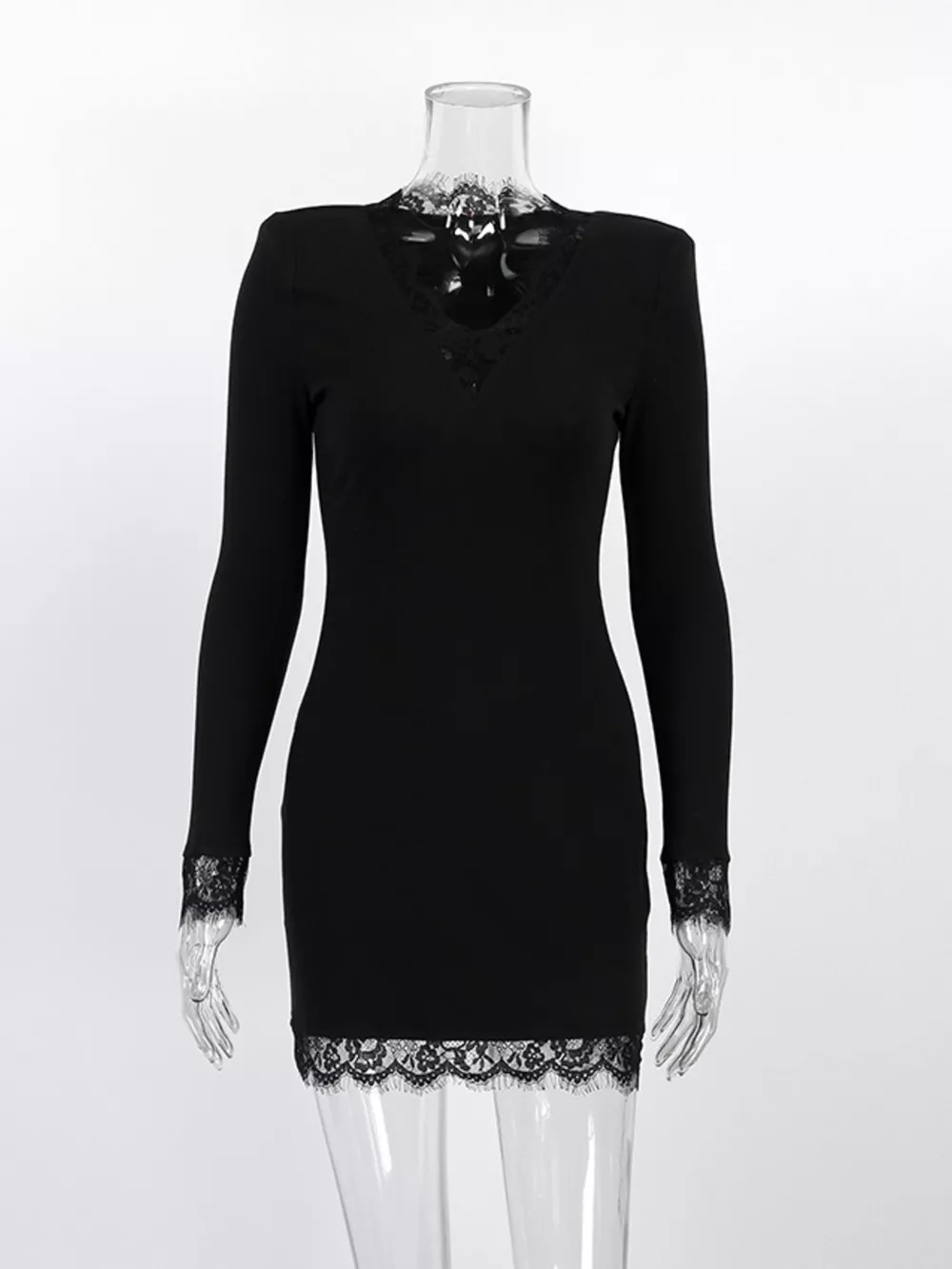Lace Trim Bodycon Mini Dress, image 12