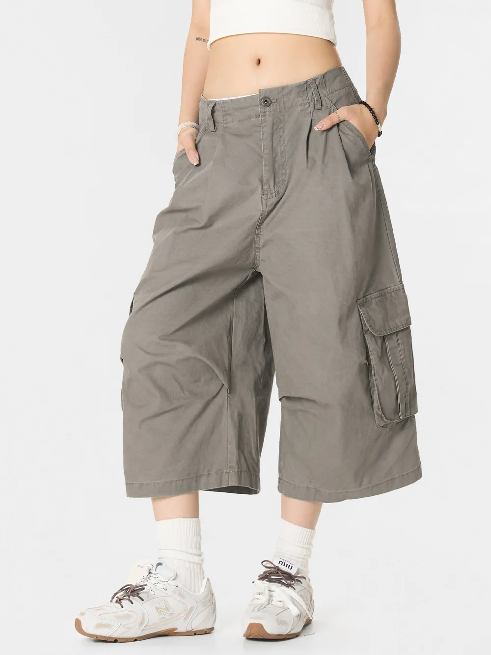 Men's Wide Leg Cargo Shorts, image 4