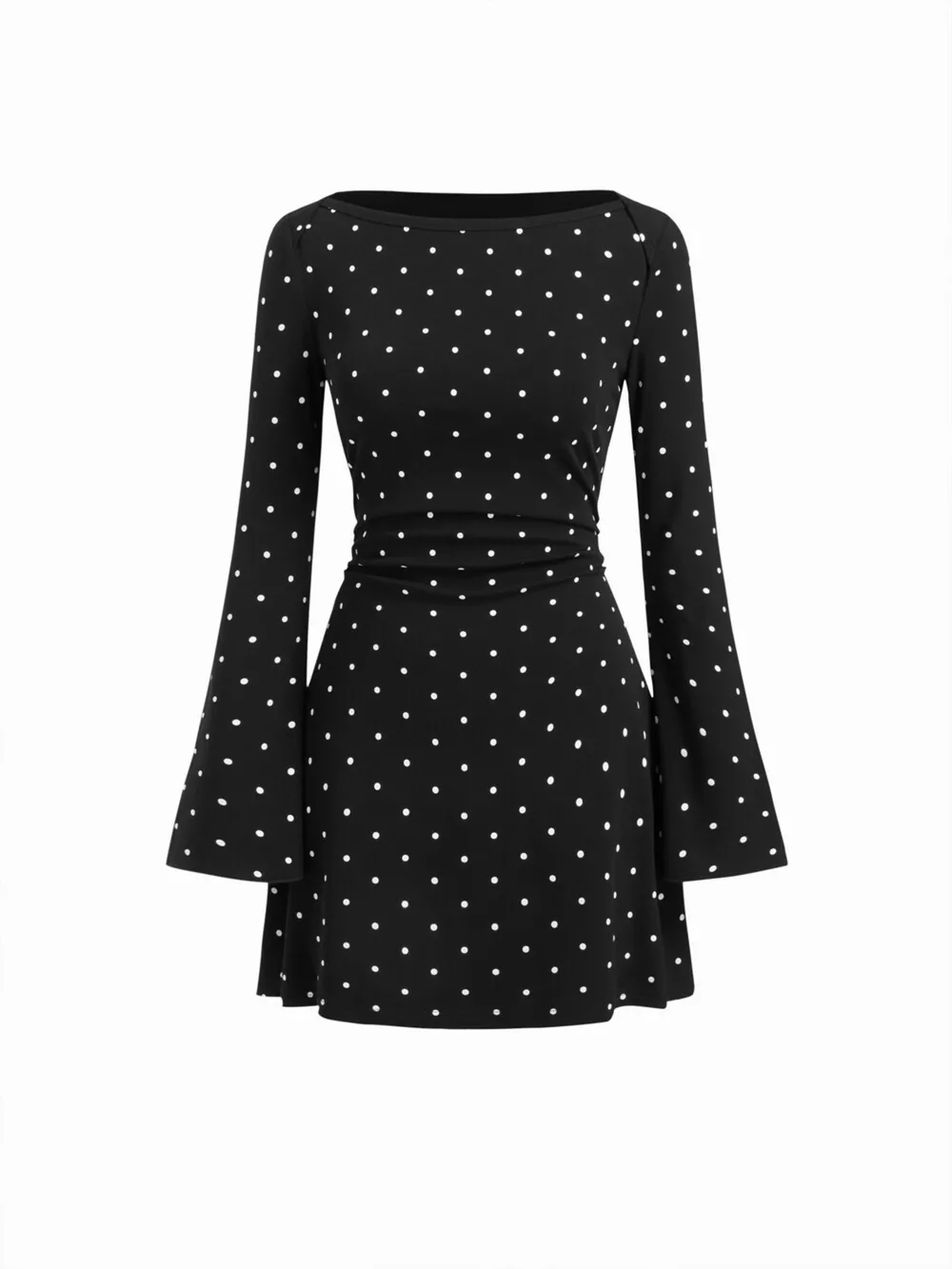 Polka Dot Flare Sleeve Mini Dress, image 6