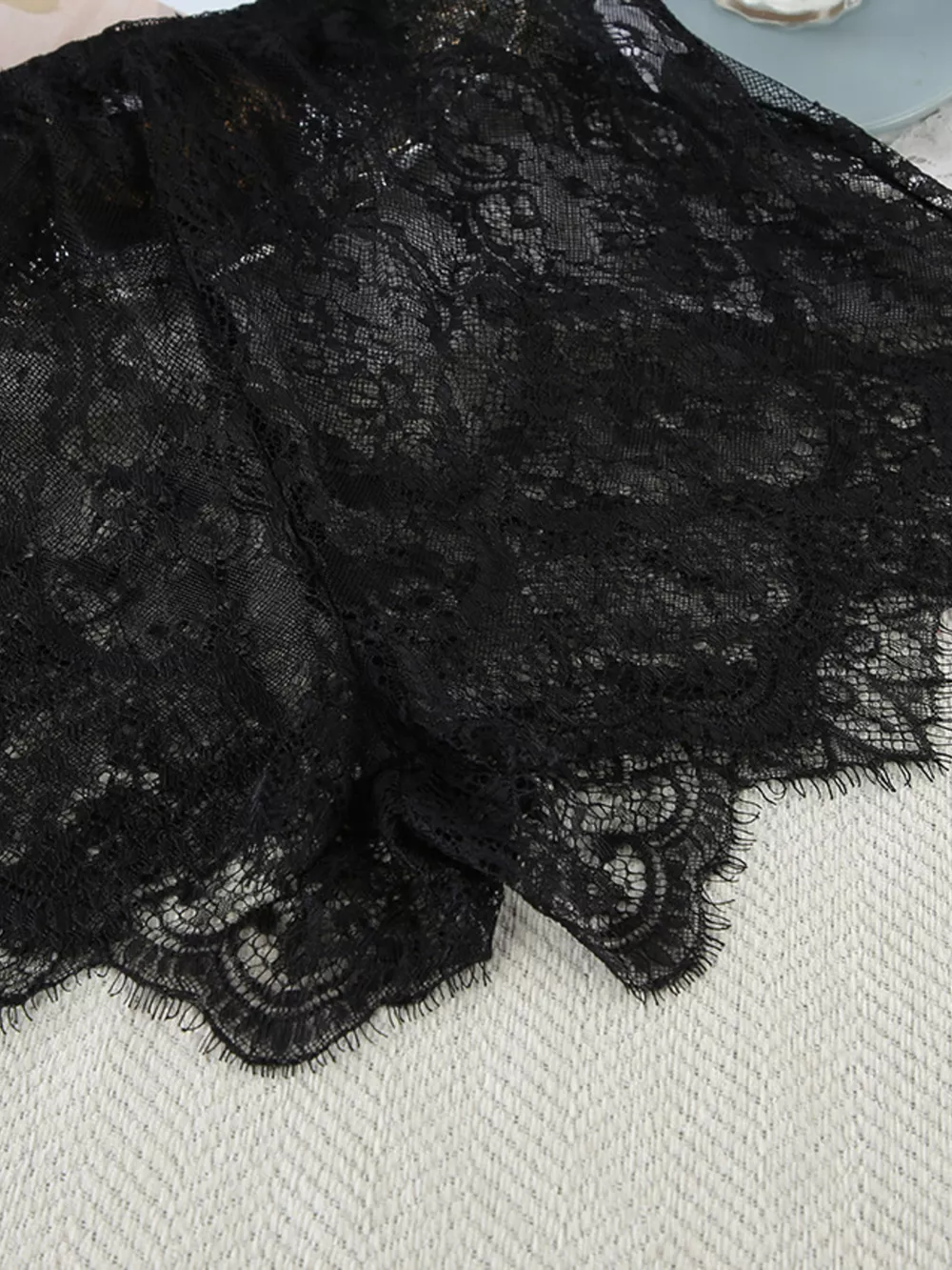 Lace Tube Top & Cardigan and Shorts Three-Piece Lounge Set, image 17