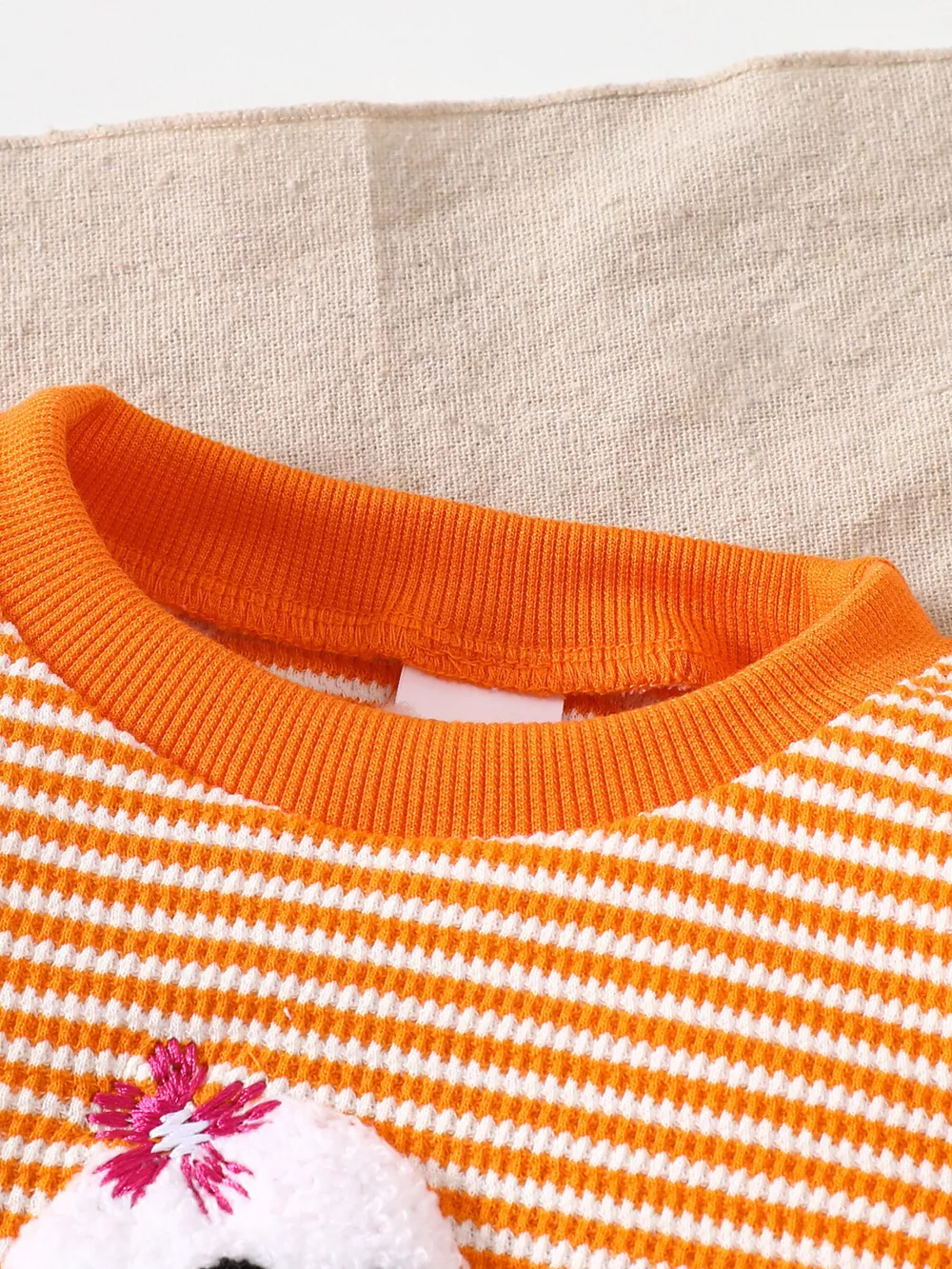 Children's Halloween Striped Ghost Top and Pants Set, image 8