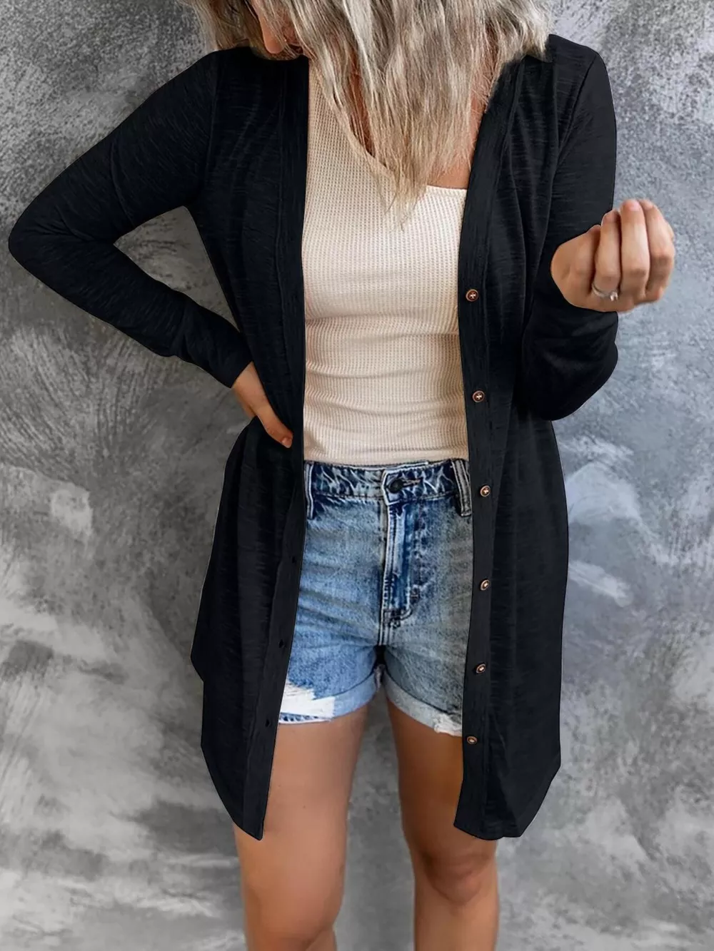 Full Size Lightweight Button-Up Cardigan Plus Size, image 9