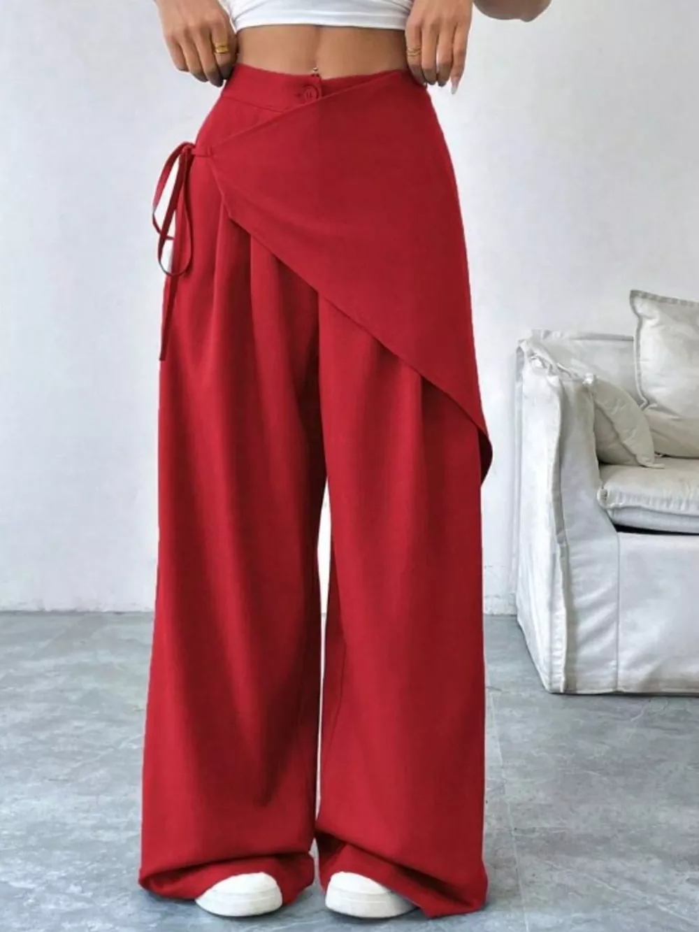 Wrap-Front Wide-Leg Pants, image 10