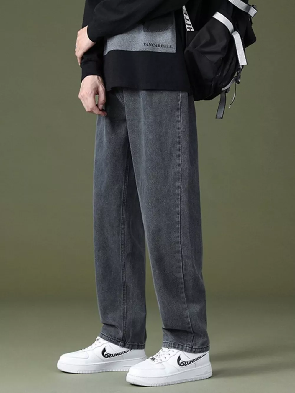 Men's Full Size Washed Relaxed Fit Jeans Plus Size, image 3
