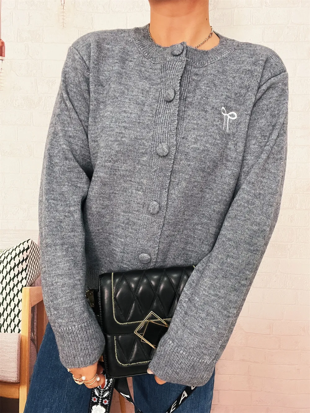 Button-Up Long Sleeve Cardigan, image 14