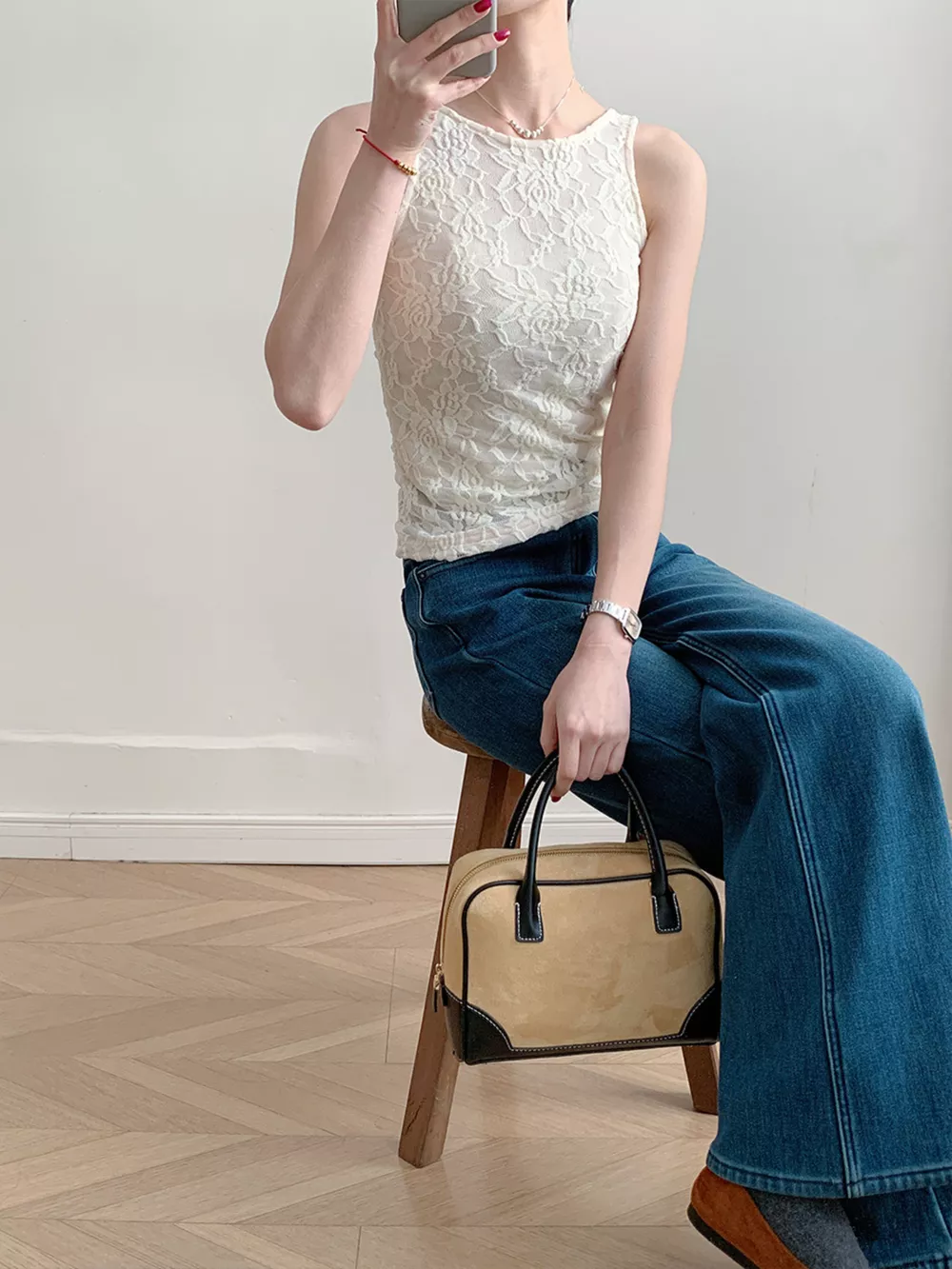 Lace Round Neck Long Sleeve Top, image 35