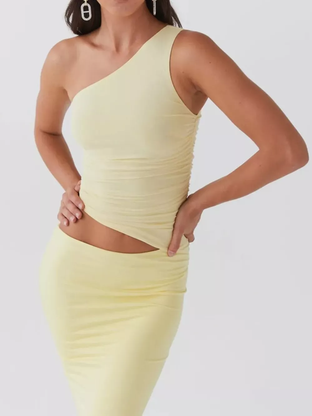Full Size One-Shoulder Top and Maxi Skirt Set Plus Size, image 4