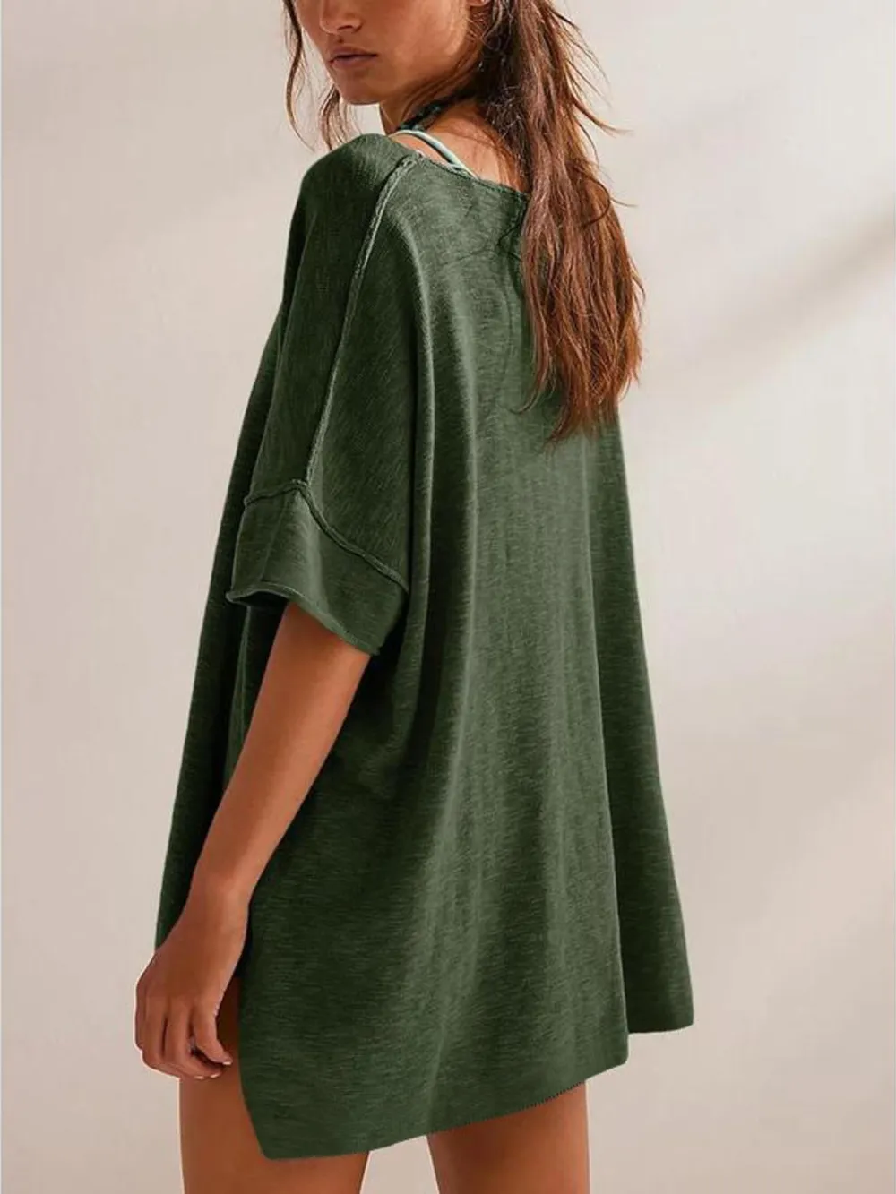Oversized Round Neck Drop-Shoulder T-Shirt, image 4