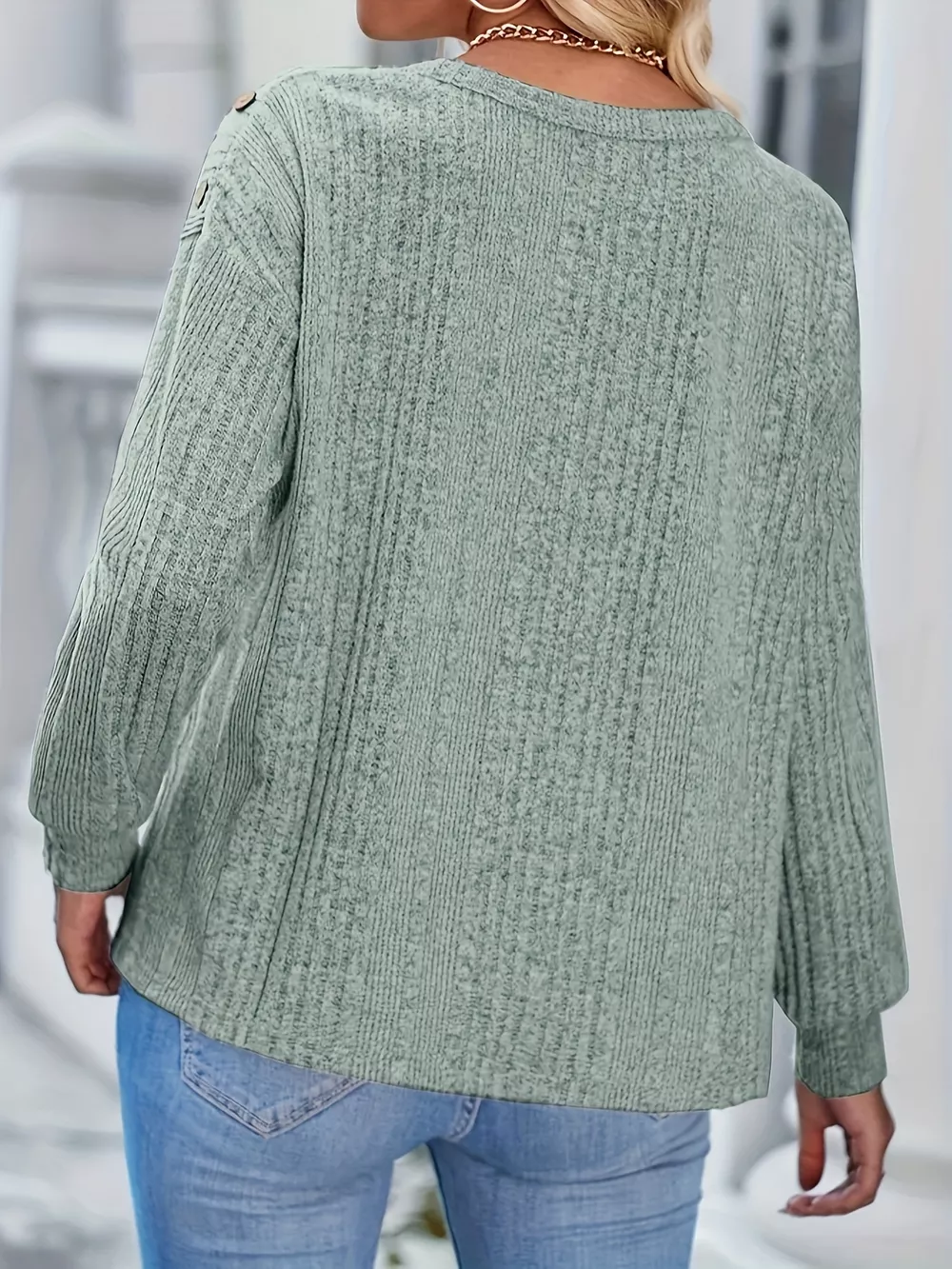Boat Neck Ribbed Knit T-Shirt, image 7