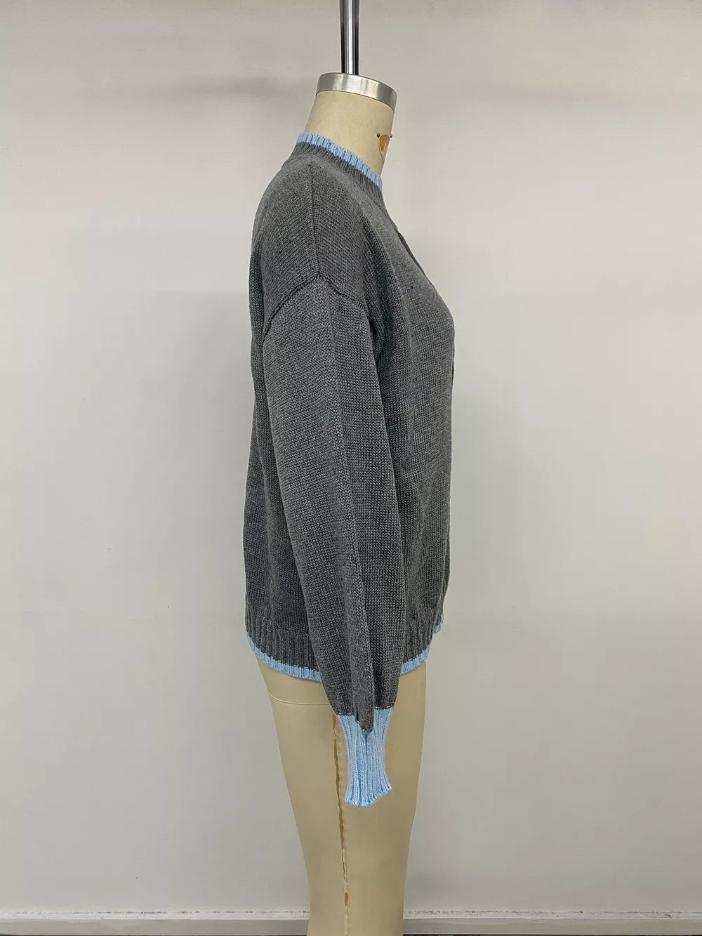 Contrast Trim Crew Neck Sweater, image 13