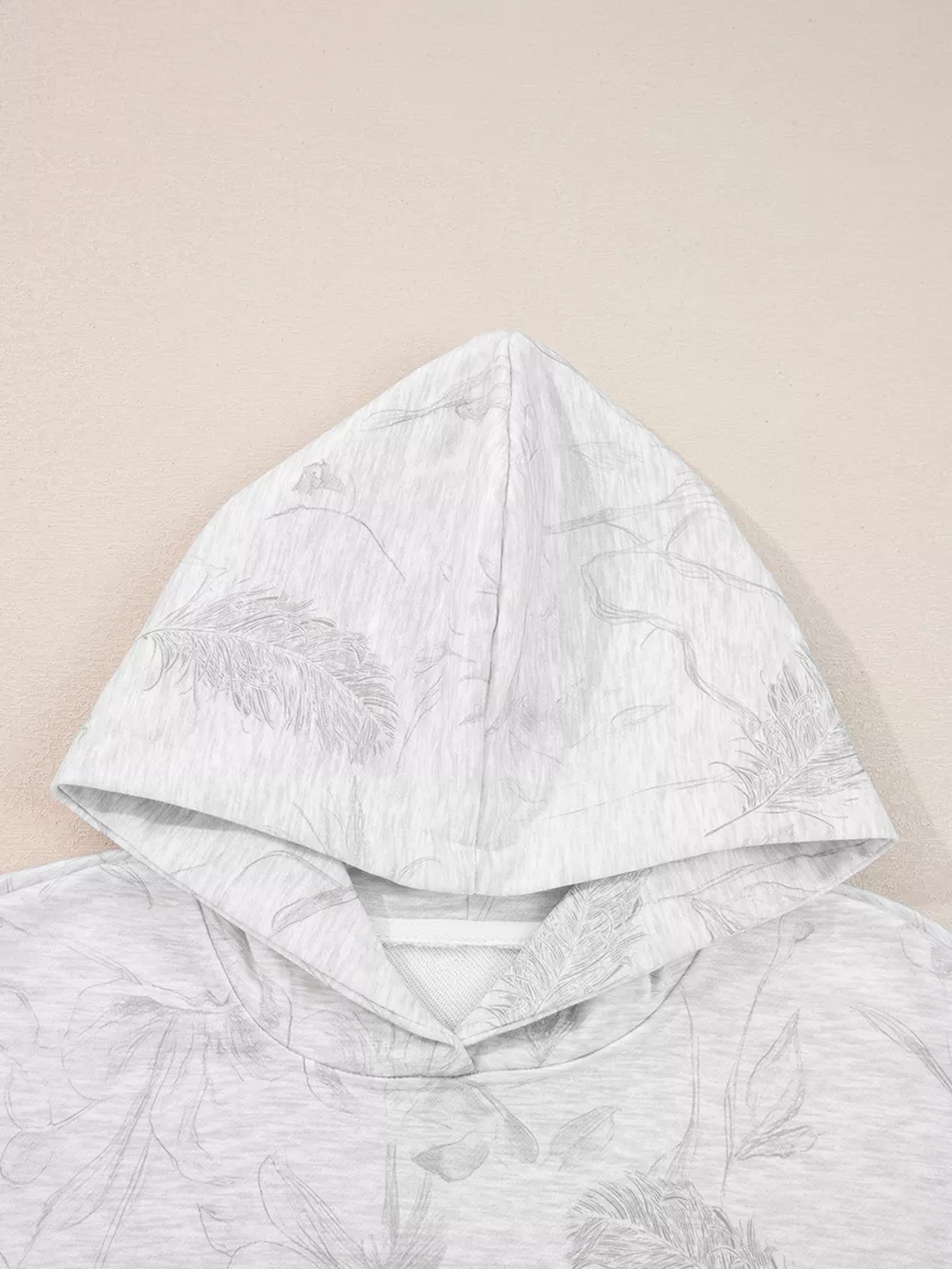 Abstract Print Loose Drop Sleeve Hoodie and Elastic Waistband Pants Set, image 12