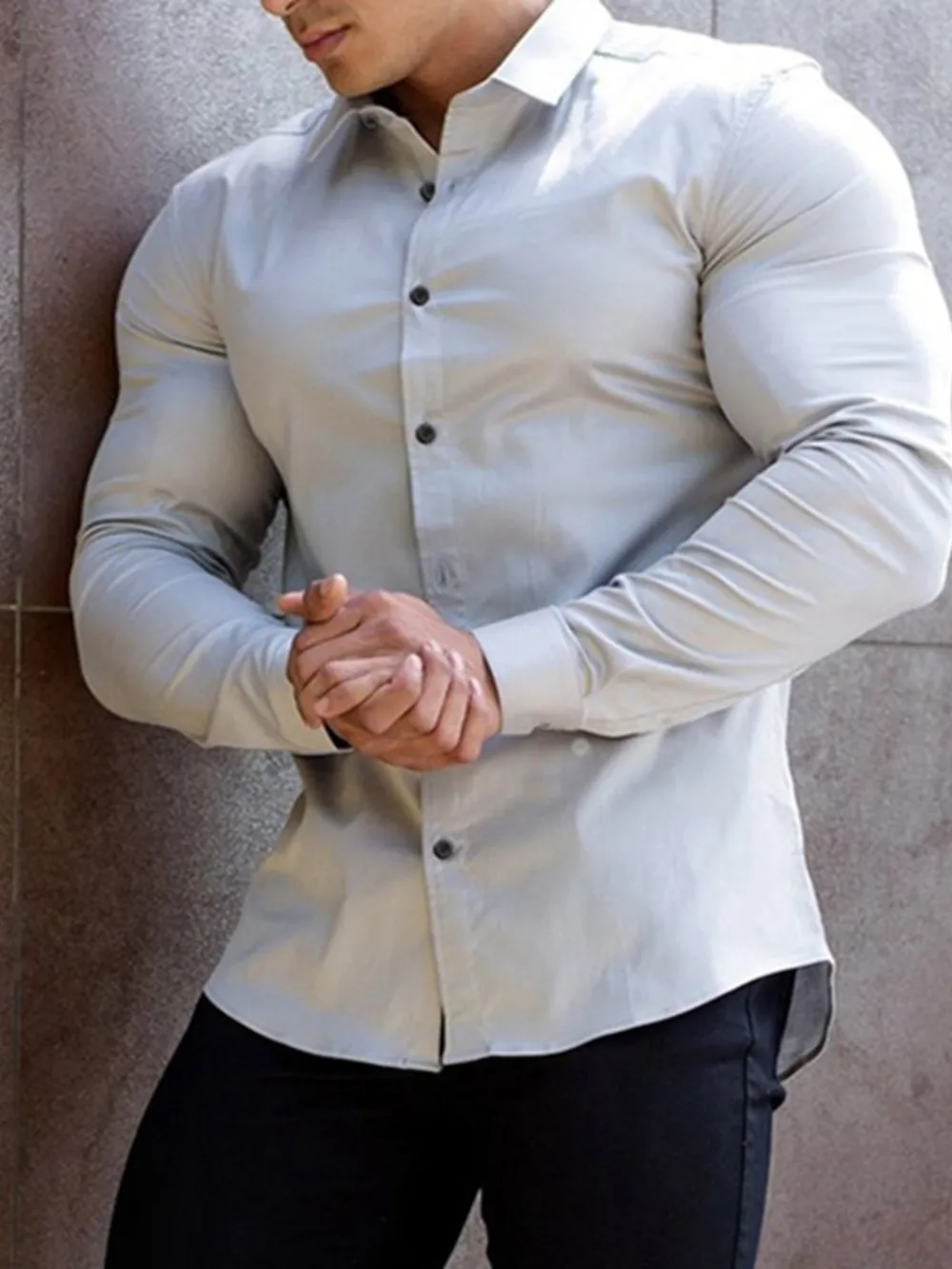 Men's Plus Size Button Up Long Sleeve Shirt, image 2