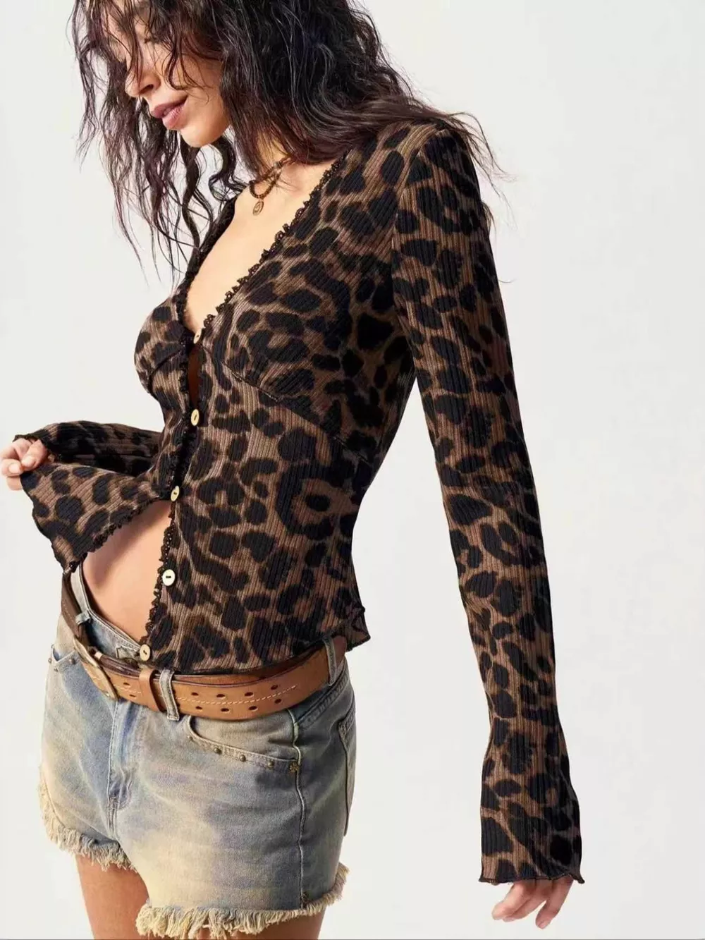 Leopard Button-Up T-Shirt, image 5