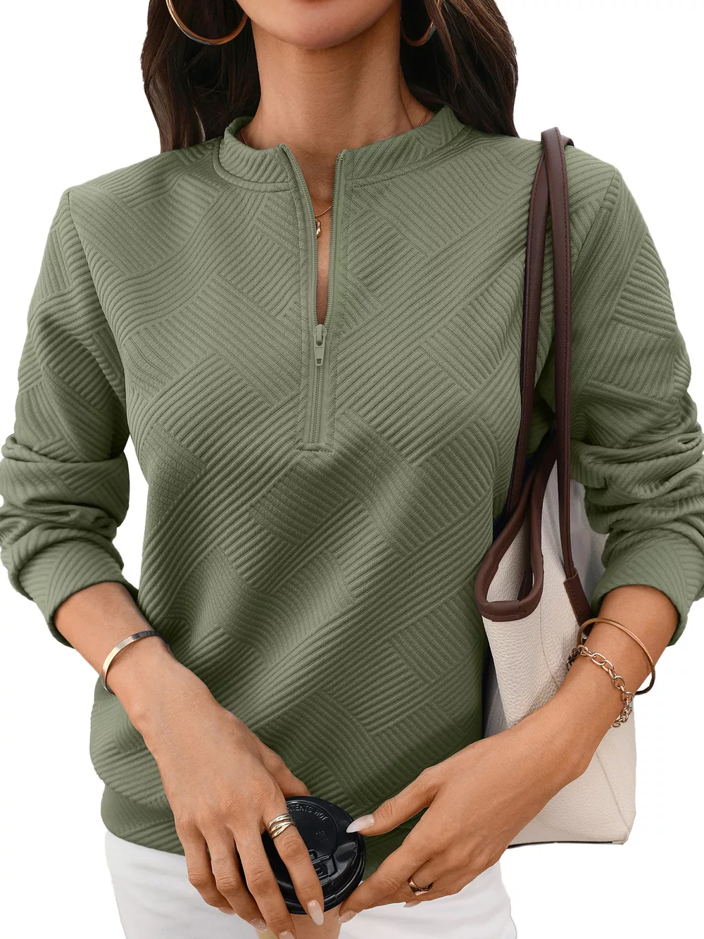 Textured Quarter-Zip Sweatshirt, image 18