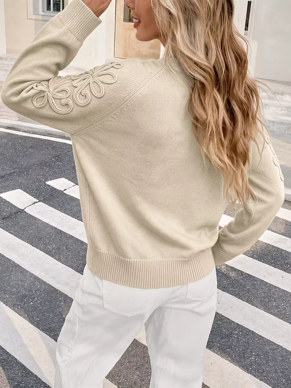 Floral Raglan Sleeve Sweater, image 5