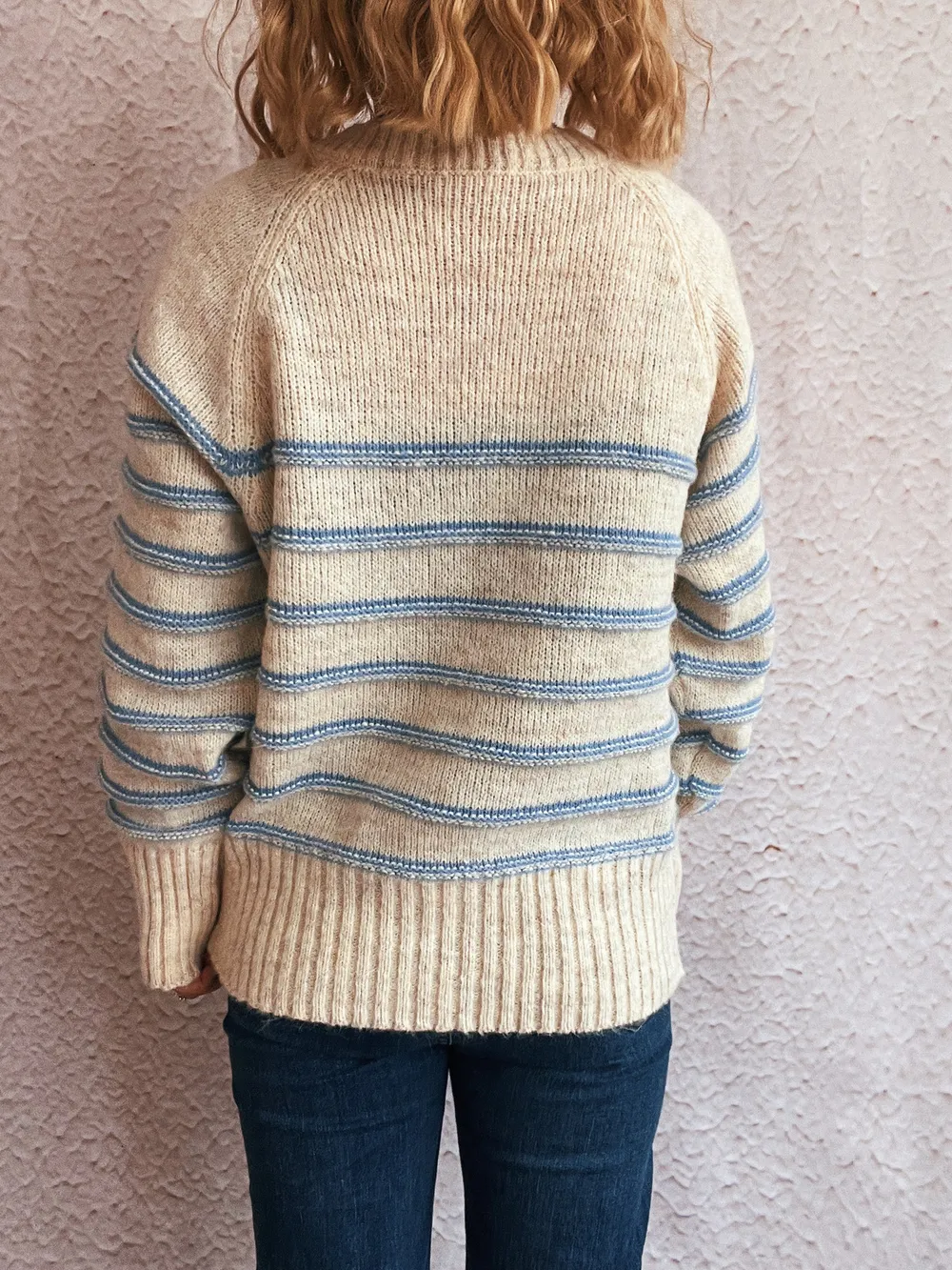 Striped Button Detail Long Sleeve Sweater, image 5