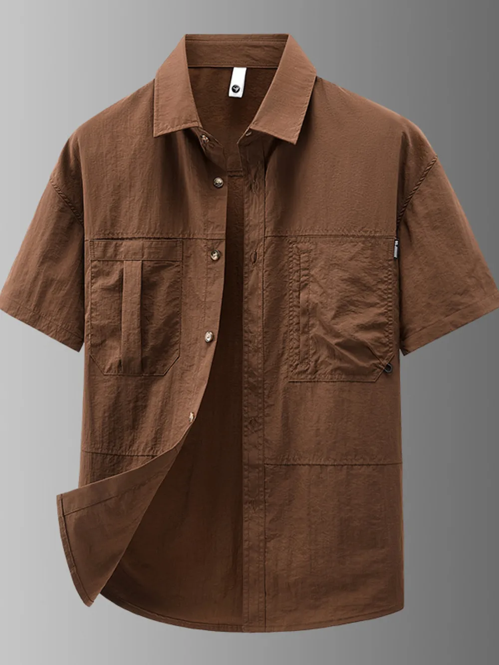 Men's Plus Size Casual Lightweight Short Sleeve Shirt, image 2