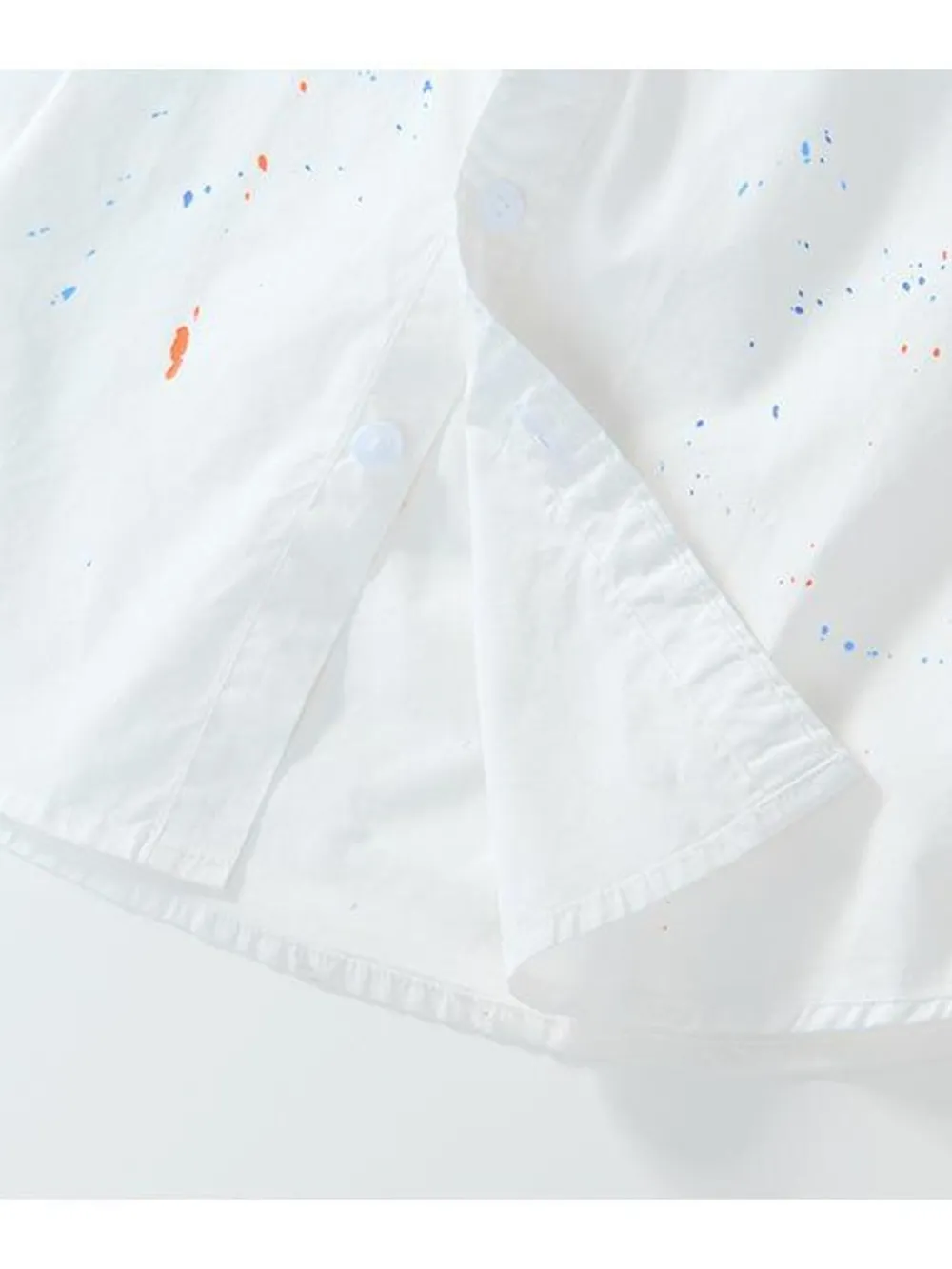 Men's Plus Size Casual Paint Splatter Short Sleeve Button-Up Shirt, image 5