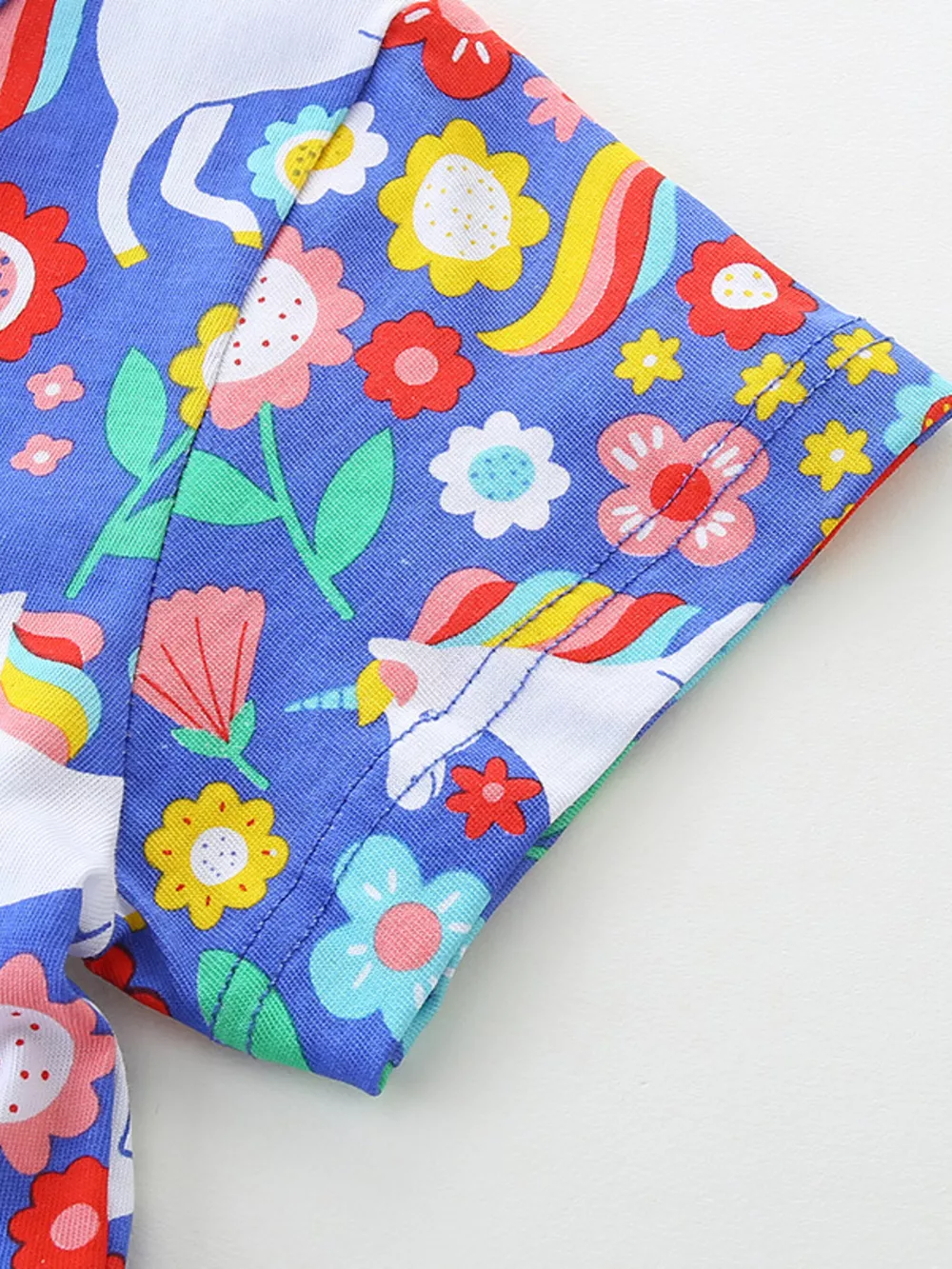 Children's Unicorn Floral Print Short Sleeve Dress, image 3