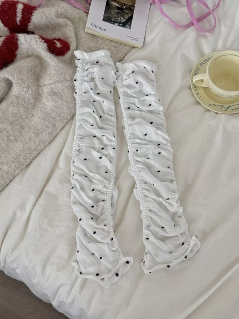 Ruched Polka Dot Leg Warmers, image 10