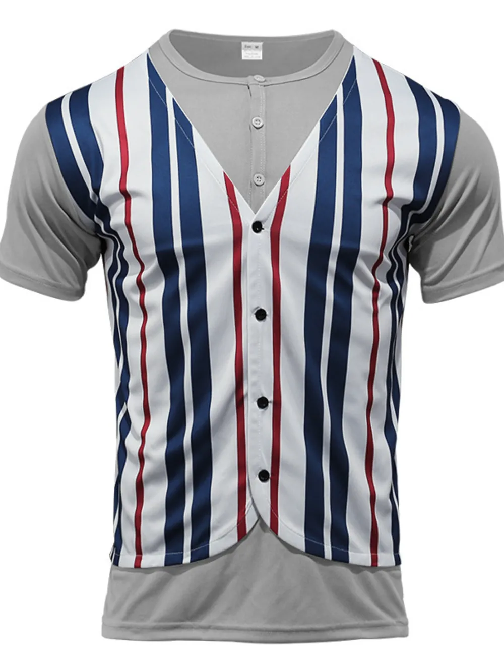 Men's Full Size Striped Short Sleeve T-Shirt Plus Size, image 11