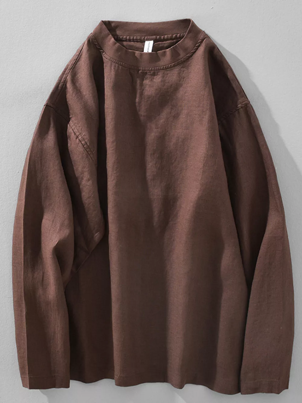 Men's Plus Size Long Sleeve Solid Color T-Shirt, image 3