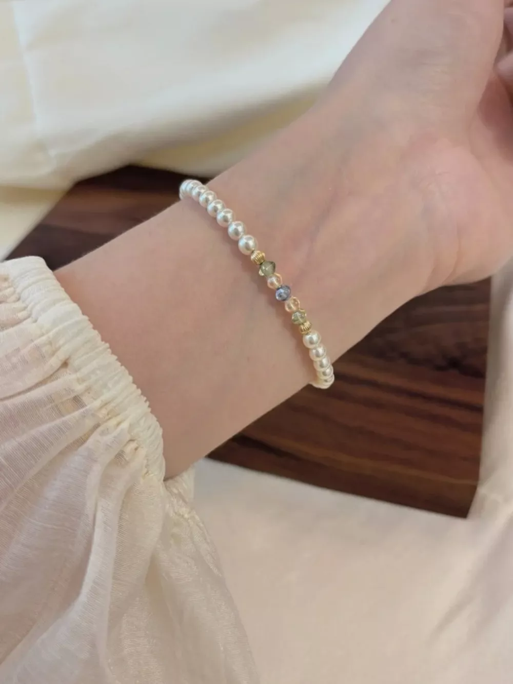 18K Gold-Plated Pearl Bracelet, image 5