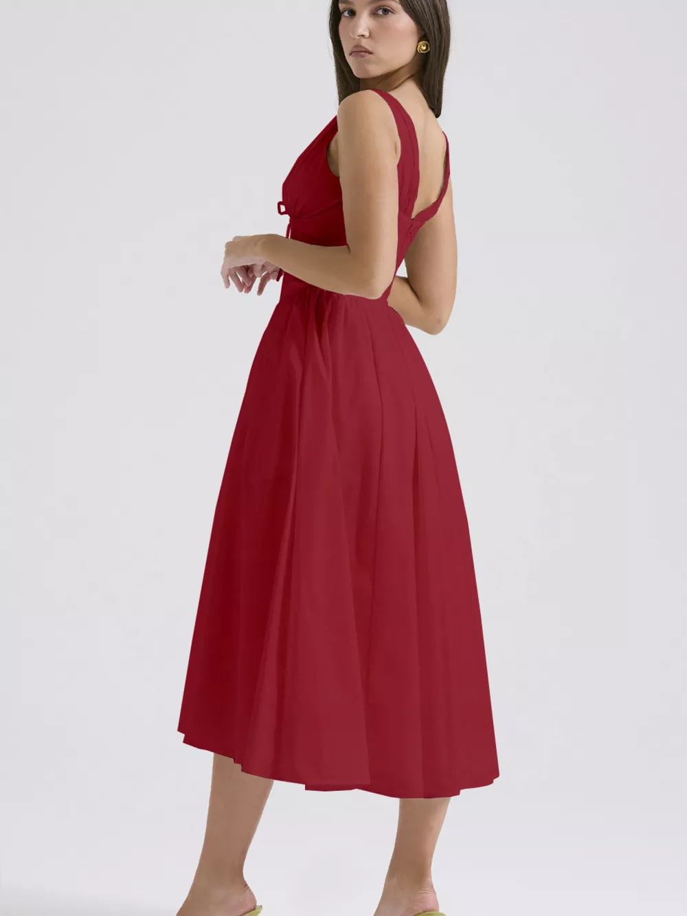 V-Neck Sleeveless Midi Dress, image 12