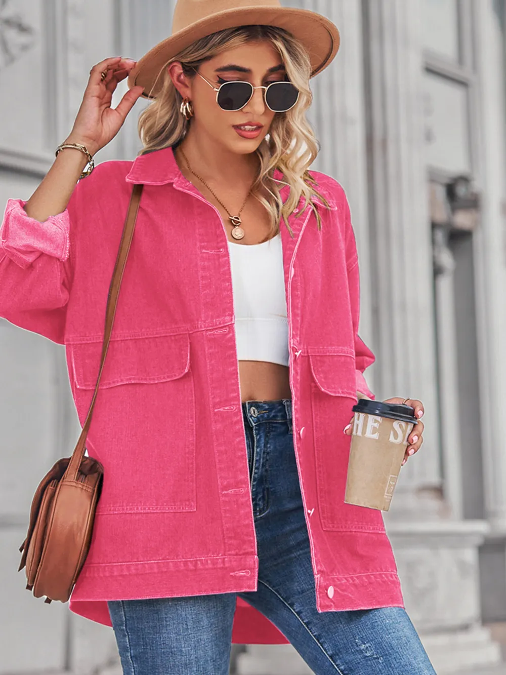 Button Up Long Sleeve Denim Jacket, image 21