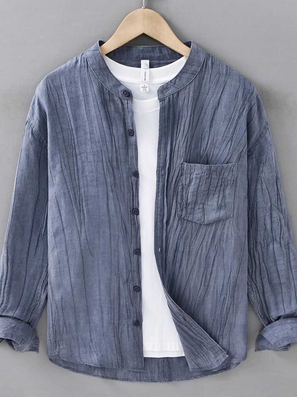 Men's Plus Size Button Up Long Sleeve Shirt, image 2