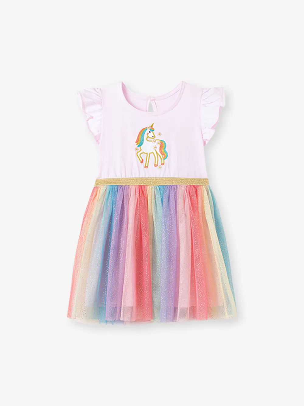 Children's Unicorn Rainbow Tulle Dress, image 3