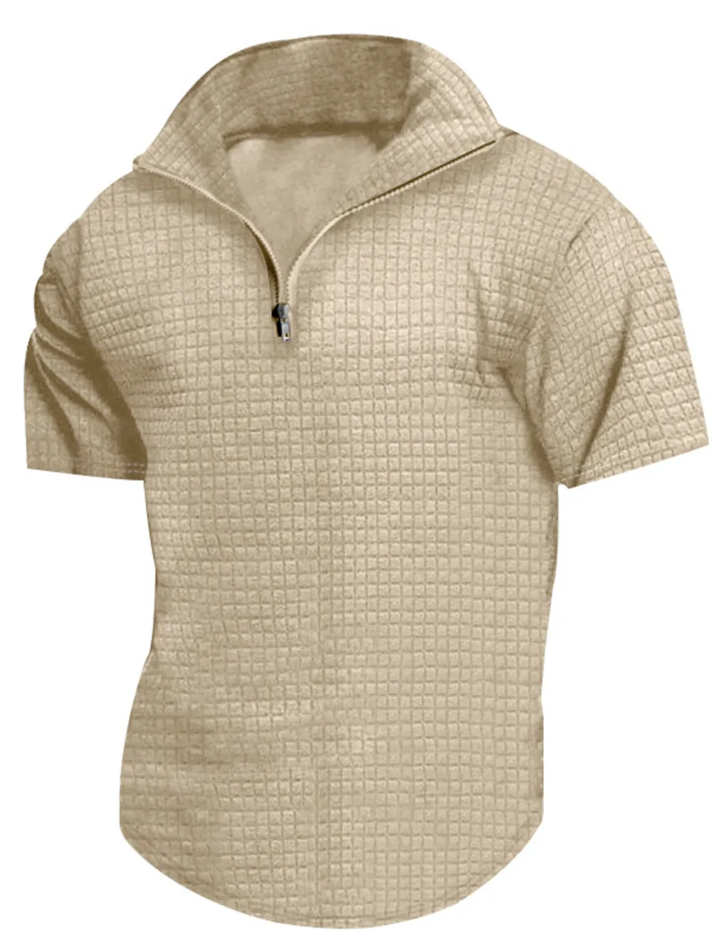 Men's Full Size Zip Collar Short Sleeve Polo Plus Size, image 7