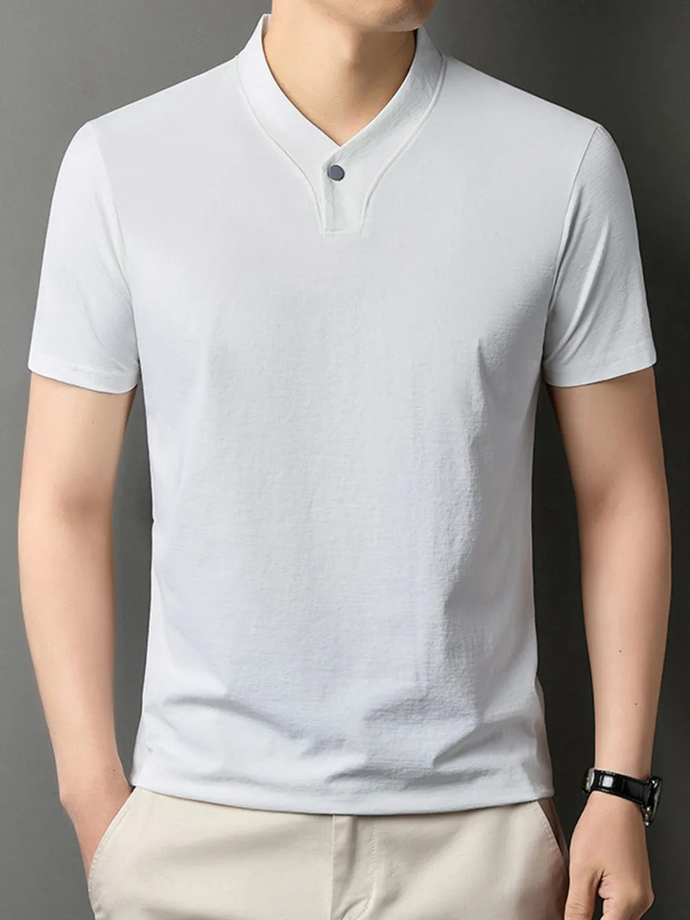 Men's Short Sleeve Solid Color T-Shirt, image 4