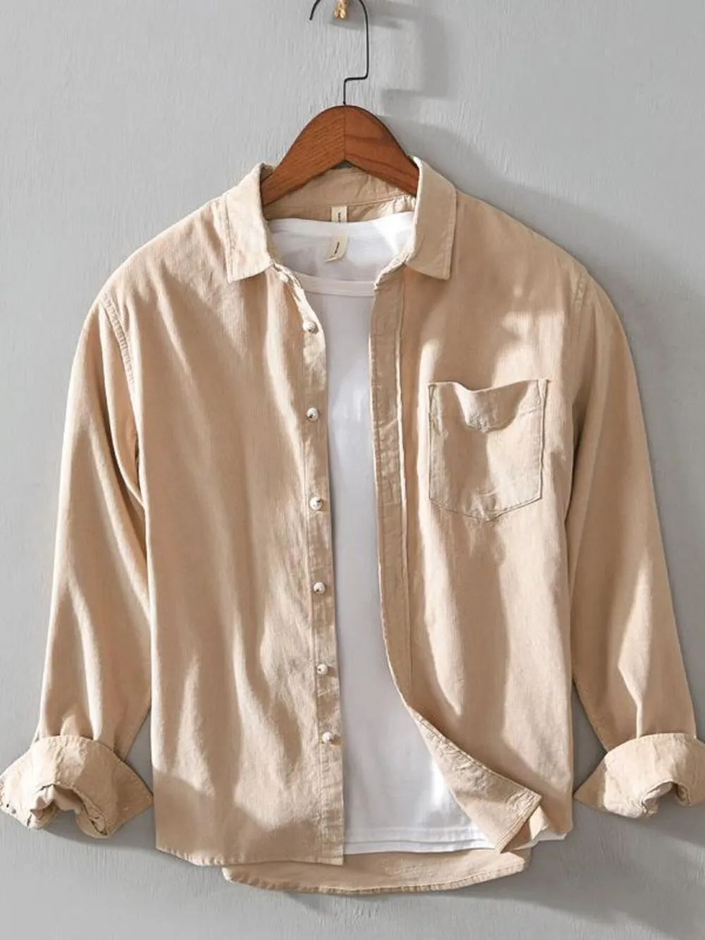 Men's Plus Size Button Up Long Sleeve Shirt, image 4