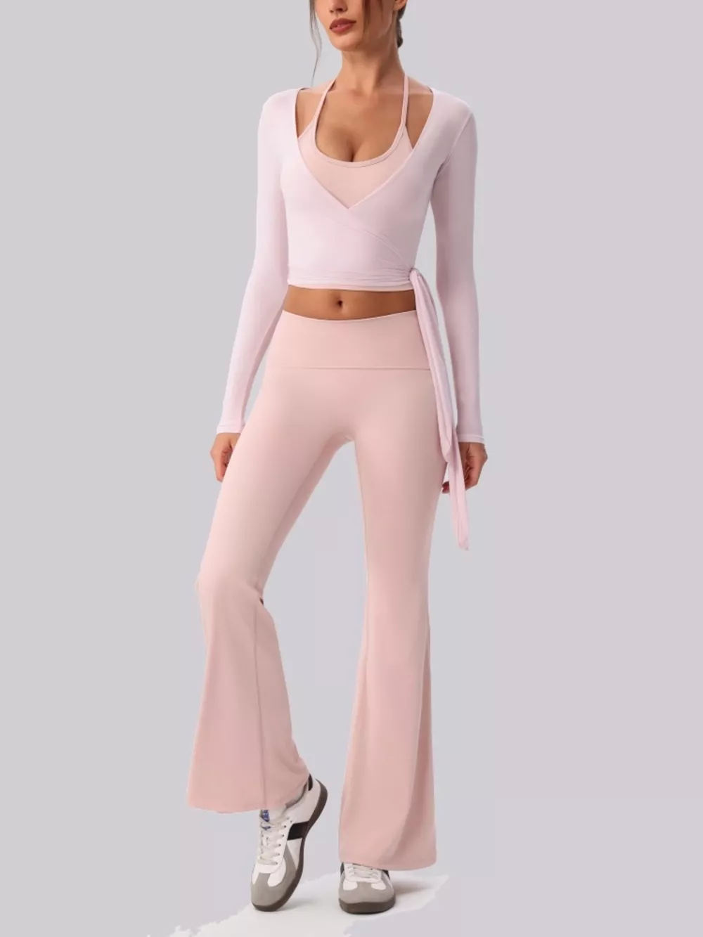 Halter Neck Cami and Flare Leggings Active Set, image 6