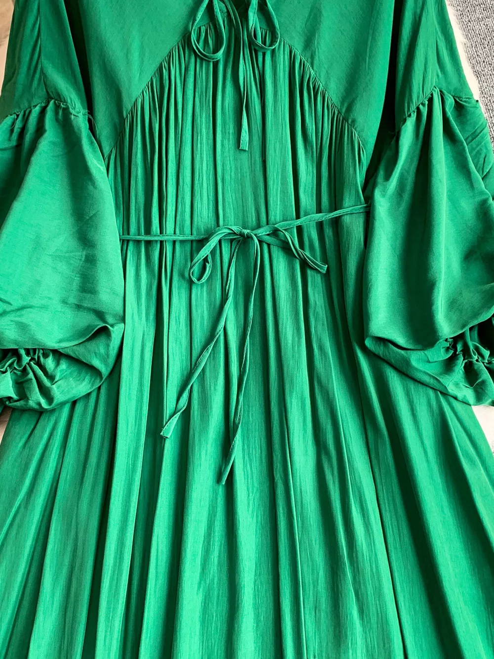 Balloon Sleeve Tie-Waist Dress, image 21