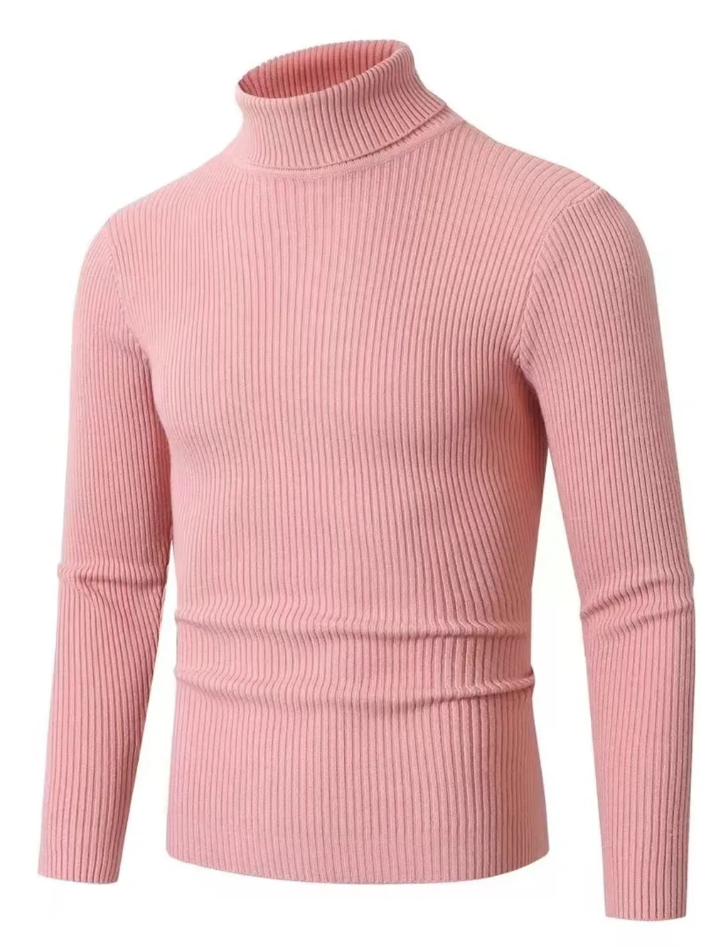 Men's Plus Size Ribbed Turtleneck Long Sleeve Sweater, image 10