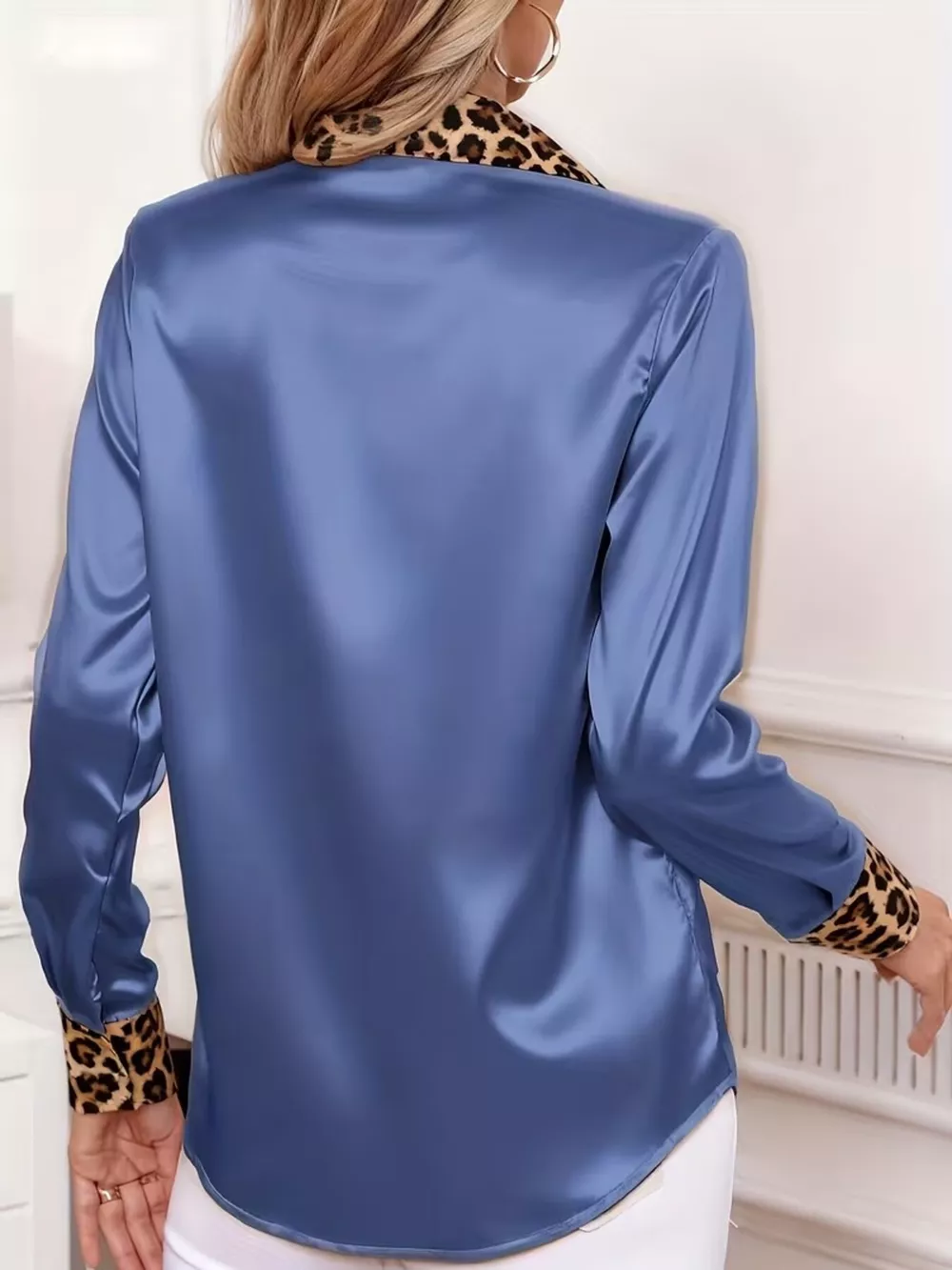 Leopard Button Up Long Sleeve Shirt, image 7
