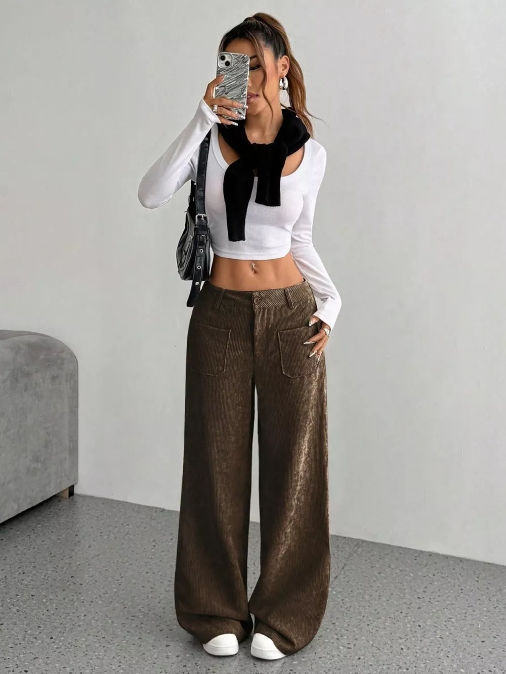 Corduroy Wide Leg Pants, image 11