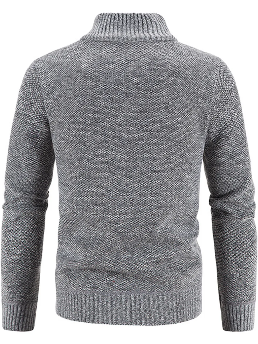 Men's Plus Size Zip-Up Long Sleeve Cardigan, image 4